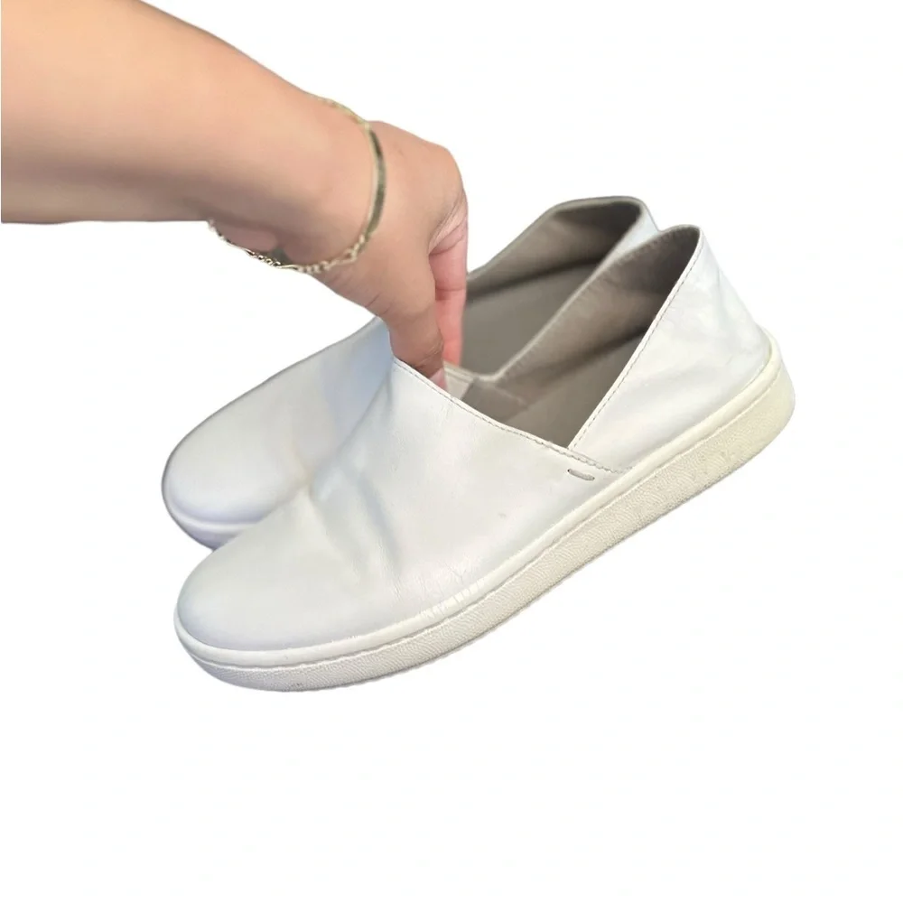 EILEEN FISHER Panda Leather White Sneakers Slip On Shoes